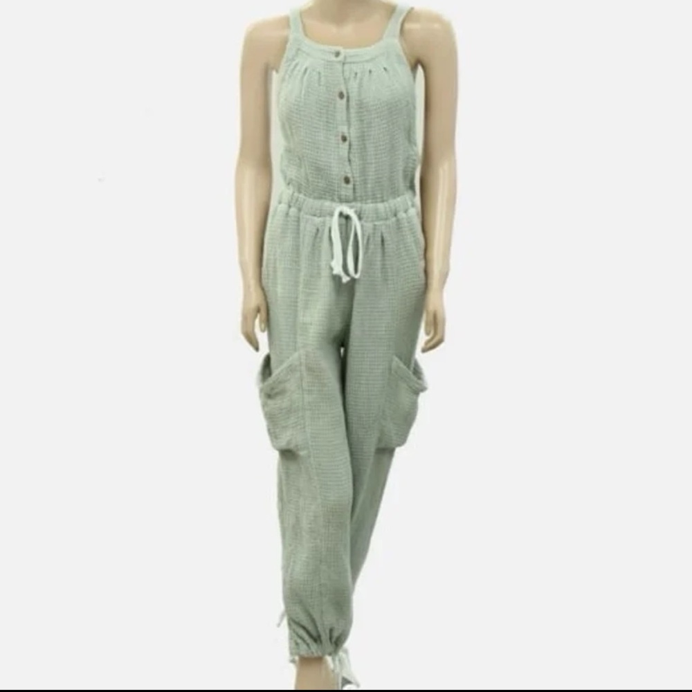 Free People Off The Grid Jumpsuit One-Piece Waffle-Knit Cotton Romper Oxide XS - Picture 8 of 11